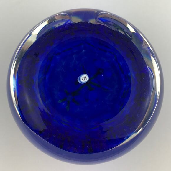 Perthshire 1986B Bouquet Lampwork Flower Millefiori Twist Facet Blue Paperweight - Picture 3 of 14